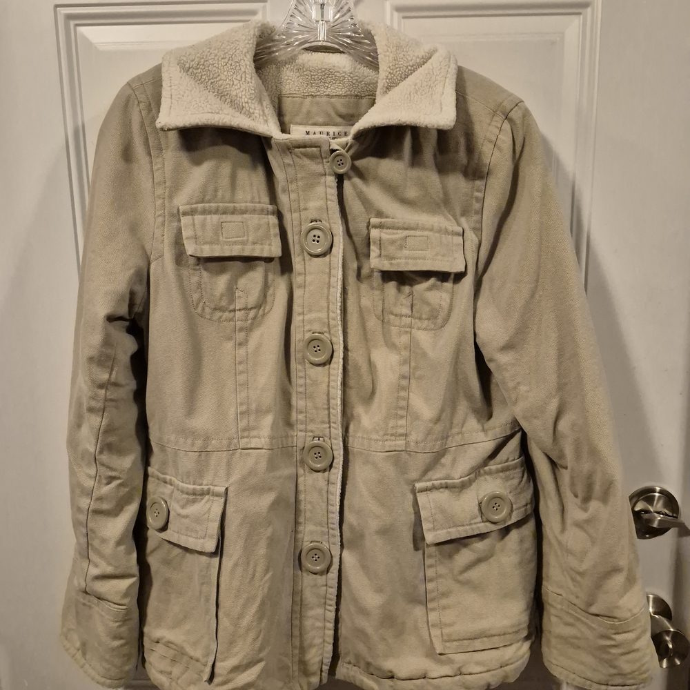 Maurices Cream Sherpa-Lined Jacket